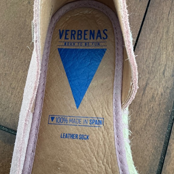 Verbenas Gaudi Pink Suede Peep Toe Espadrille Flats Made in Spain Womens  8.5 - Picture 8 of 8